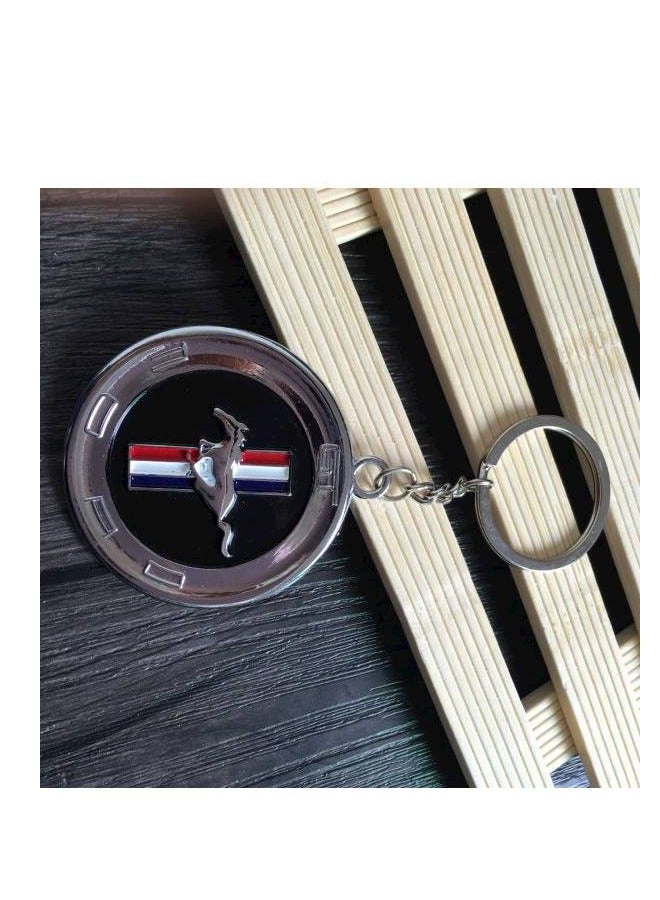 Ford Mustang Creative Ford Mustang Metal Car Mark Keychain - Image 3