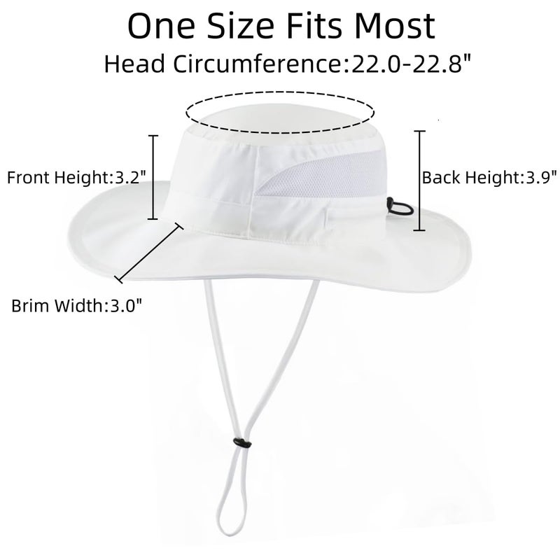 Connectyle Women's UPF 50+ Safari Sun Hat Ladies Sun Hat Wide Brim Bucket Hats Breathable UV Protection Fishing Hats White - Image 2