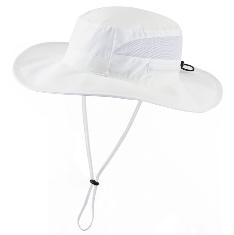Connectyle Women's UPF 50+ Safari Sun Hat Ladies Sun Hat Wide Brim Bucket Hats Breathable UV Protection Fishing Hats White - Image 1