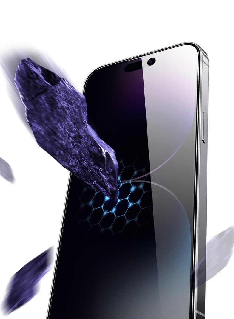 Green Lion 9H Steve Privacy Anti-Peeping Glass for iPhone 15 Pro - Black Edge/Privacy - Image 4