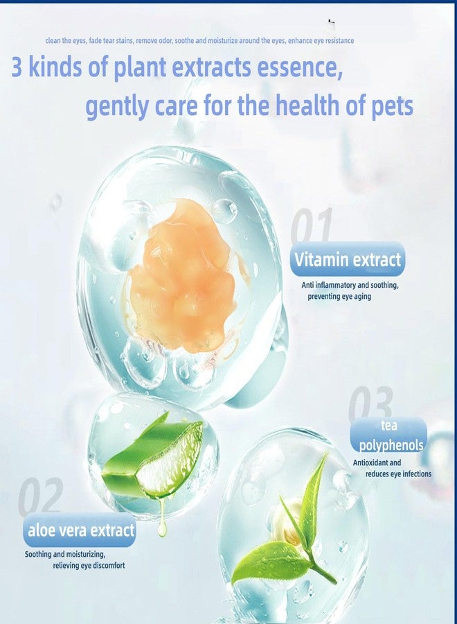 MYEBONG Eye Wipes for Dogs, 200 Pads Pet Tear Stain Cleaning Wipes for Eye Care of Dogs and Cats, Mild Ingredient, Gently Remove Pet Tear Stain, Eye Debris, Discharge, Mucus Secretions - Safe Ingredients - Image 4