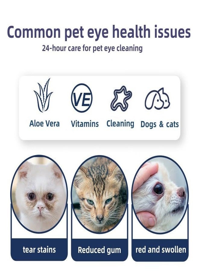 MYEBONG Eye Wipes for Dogs, 200 Pads Pet Tear Stain Cleaning Wipes for Eye Care of Dogs and Cats, Mild Ingredient, Gently Remove Pet Tear Stain, Eye Debris, Discharge, Mucus Secretions - Safe Ingredients - Image 2