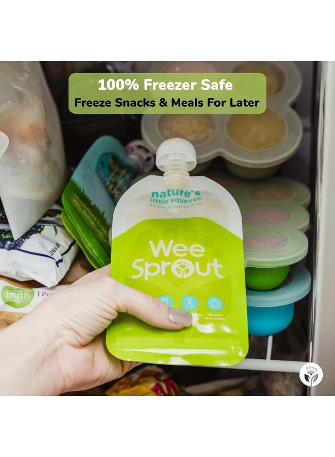 WeeSprout وي سبراوت - أكياس طعام قابلة لإعادة الاستخدام بسحاب مزدوج | عبوة 6 قطع بحجم 7 أوقية | أخضر - Image 5
