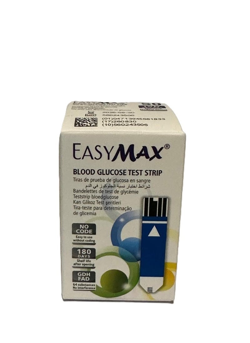 Easy Max Easy Max Blood Glucose test Strips 50 Pieces  - Image 1