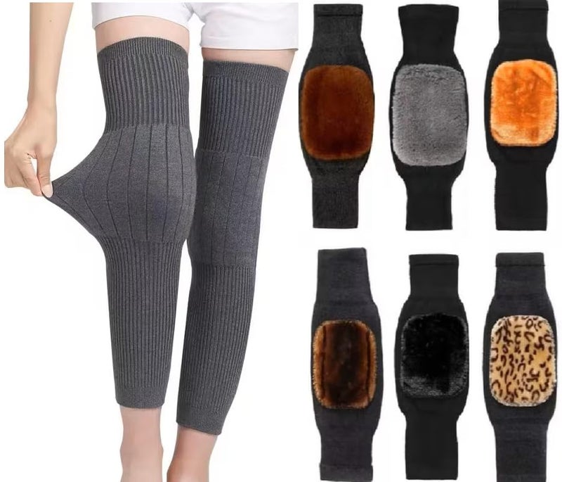 WKLOUYHE Knee Warmers Leg Warmers Men Women Thicken Lengthen Knee Pads Brace Support Knee Protector Winter Knee Brace Pad Leggings Support_Free Size,Pack Of 01 - Image 1