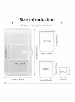SYOSI Transparent Jewelry Storage Book, Earring Organizer Storage Book, Portable Travel Anti-Oxidation Jewelry Earring Storage Book, for Rings Necklace, Bracelets, Earring (84 Grids + 100 Thicken PVC Bags)  - Image 2
