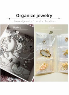 SYOSI Transparent Jewelry Storage Book, Earring Organizer Storage Book, Portable Travel Anti-Oxidation Jewelry Earring Storage Book, for Rings Necklace, Bracelets, Earring (84 Grids + 100 Thicken PVC Bags)  - Image 3
