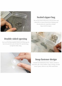 SYOSI Transparent Jewelry Storage Book, Earring Organizer Storage Book, Portable Travel Anti-Oxidation Jewelry Earring Storage Book, for Rings Necklace, Bracelets, Earring (84 Grids + 100 Thicken PVC Bags)  - Image 5