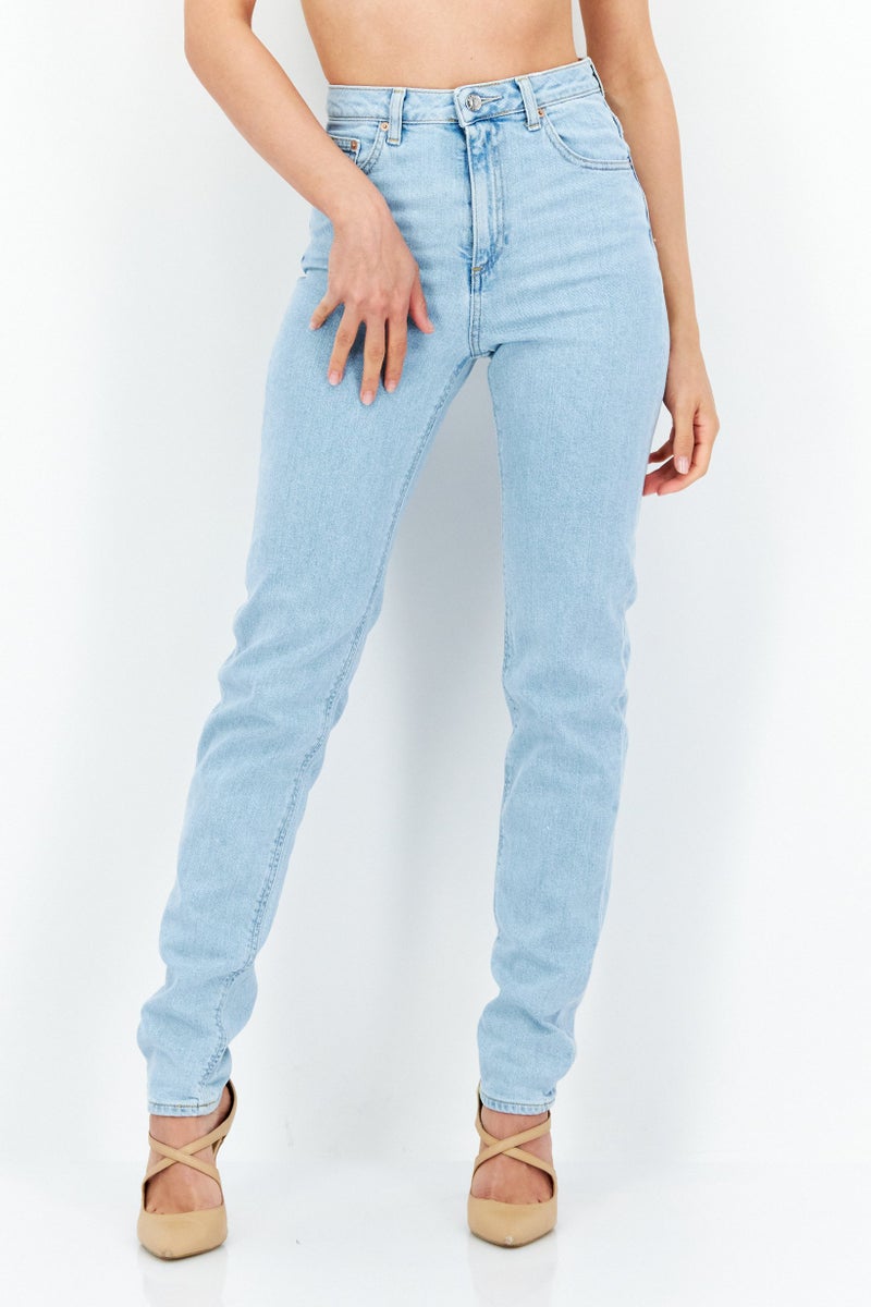 Asos Design Women Regular Fit Washed No Stretchable Jeans, Blue - Image 1