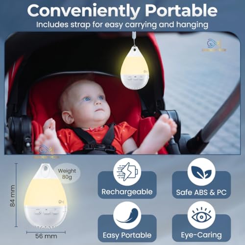 Gradient Mode White Noise Sound Machine Gradient Mode Lumi Egg Portable Sound Machine with Bluetooth 26 Soothing Sounds Night Light Timer Noise Canceling for Baby Adults Home Travel Nursery Gift - Image 5