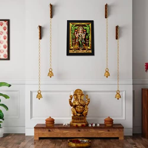 101Temples 101 Temples - Divinity Eternity Spirituality Wood Godess Gruha Lakshmi Devi God Photo Frame With Wall Hook, 1 Piece | 10" X 13", Matt Finish (Multicolor) - Image 3