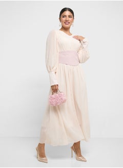 Khizana Puff Sleeves Dress With Empire Waist  - Image 4