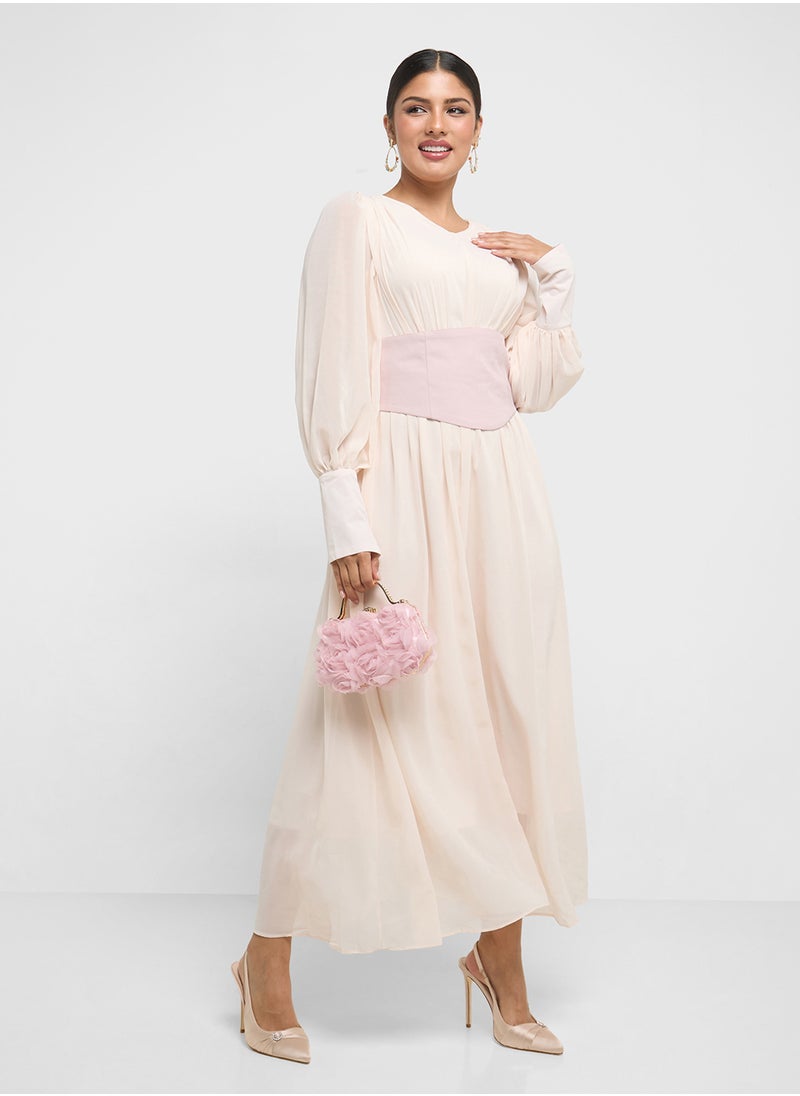 Khizana Puff Sleeves Dress With Empire Waist  - Image 4