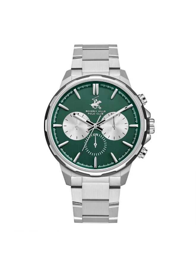 BEVERLY HILLS POLO CLUB BEVERLY HILLS POLO CLUB BP3651X.370 Men's Multi Function Display Watch & Metal Strap Silver