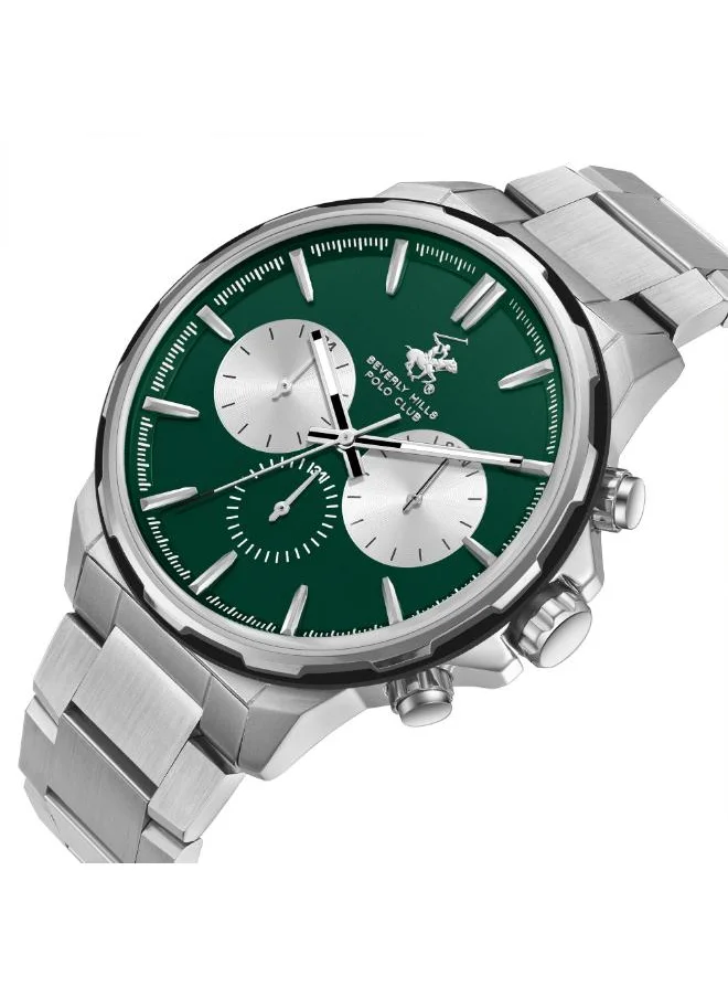 BEVERLY HILLS POLO CLUB BEVERLY HILLS POLO CLUB BP3651X.370 Men's Multi Function Display Watch & Metal Strap Silver