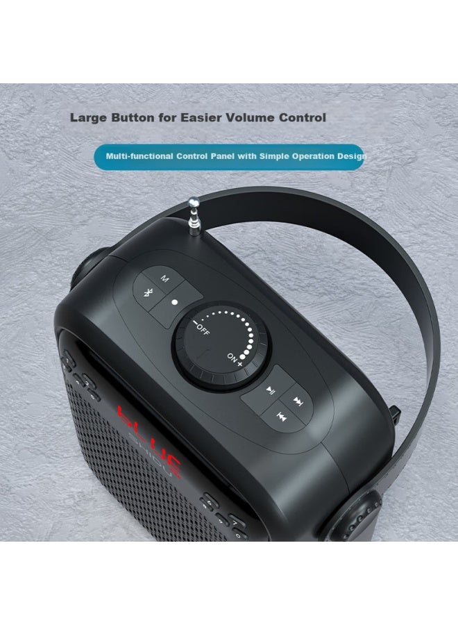SHIDU H6 High-volume Wireless Bluetooth Speaker, Outdoor Square Dance Sound System, Portable Handheld Home Karaoke Subwoofer, Street Vending Shop Payment Loudspeaker - Image 3