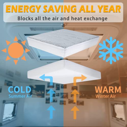 Sika deer SIKADEER RV Vent Insulator 14″x14″x3″, 2 Piece Universal RV Skylight Cover with Reflective Surface, Skylight Shade Energy Savings Sunroof Fits for 14 Inch X 14 Inch RV/Camper Vents - Image 3