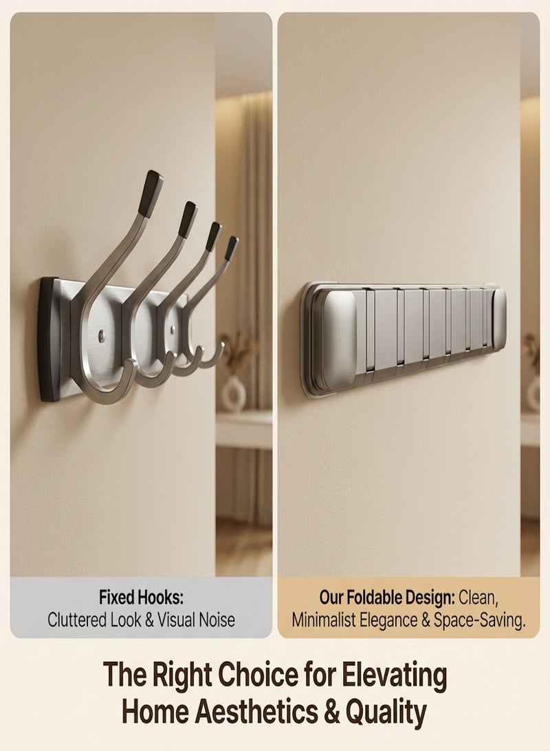 Nawāzīl Multifunctional Door Hook Organizer/ Wall Hook Hanger Suitable for Room, Kitchen, Bathroom，Gun grey - Image 4