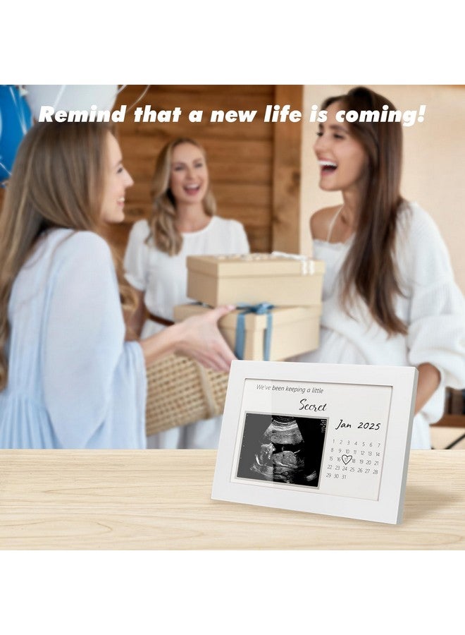 HAMUIERS Pregnancy Announcement | Ultrasound Sonogram Picture Frame for Expecting Moms | Baby Reveal Keepsake | Ideal Baby Shower | Standard 4"x3" Frame for New Parents, We've Been Keeping a Little Secret, White - Image 5