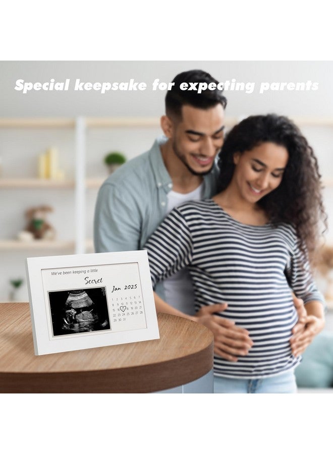 HAMUIERS Pregnancy Announcement | Ultrasound Sonogram Picture Frame for Expecting Moms | Baby Reveal Keepsake | Ideal Baby Shower | Standard 4"x3" Frame for New Parents, We've Been Keeping a Little Secret, White - Image 4