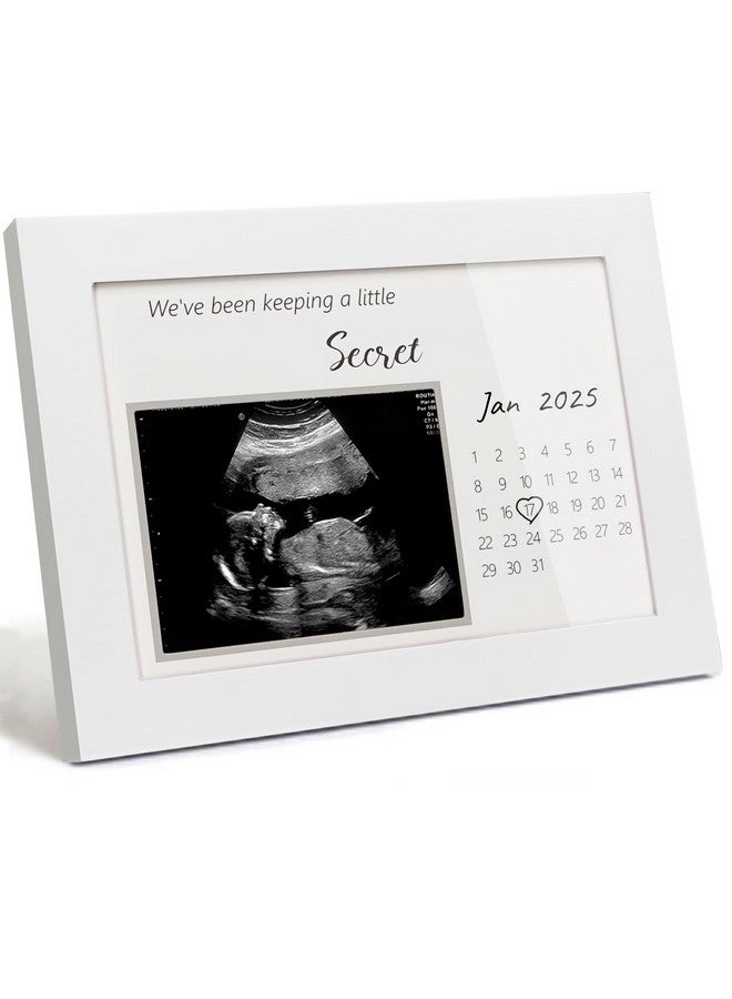 HAMUIERS Pregnancy Announcement | Ultrasound Sonogram Picture Frame for Expecting Moms | Baby Reveal Keepsake | Ideal Baby Shower | Standard 4"x3" Frame for New Parents, We've Been Keeping a Little Secret, White - Image 1