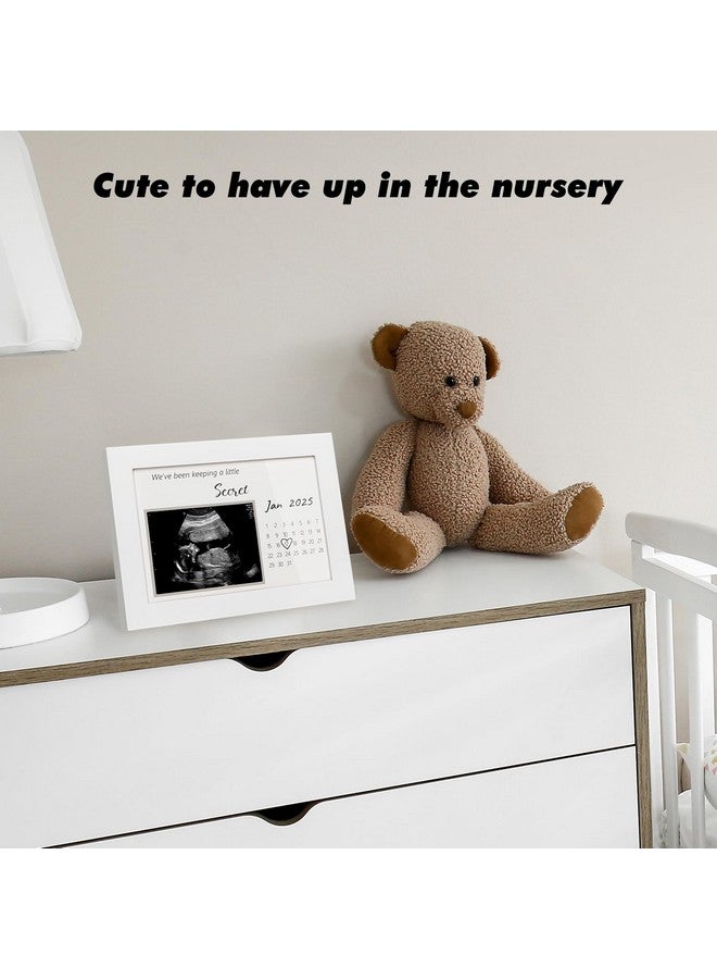 HAMUIERS Pregnancy Announcement | Ultrasound Sonogram Picture Frame for Expecting Moms | Baby Reveal Keepsake | Ideal Baby Shower | Standard 4"x3" Frame for New Parents, We've Been Keeping a Little Secret, White - Image 2