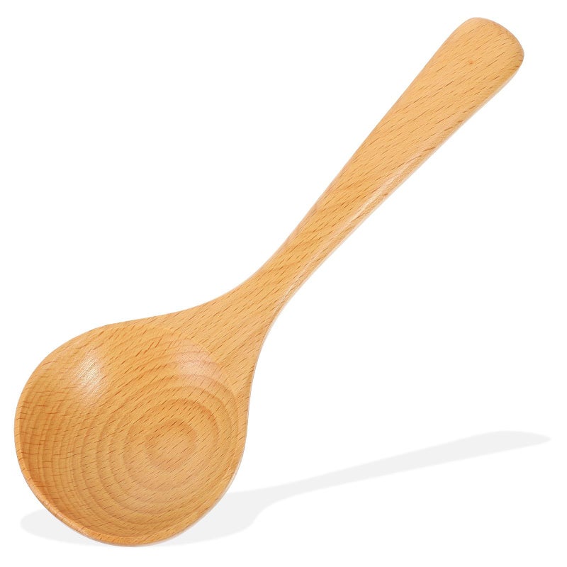 Beech Wood Long Handle Soup Ladle 20cm Food Grade Natural Serving Spoon - Image 2