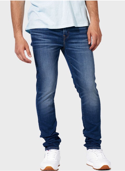 Mid Wash Skinny Fit Jeans