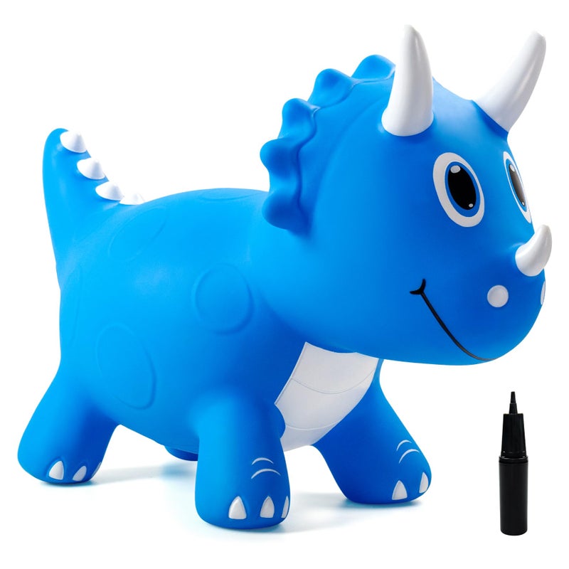 EVERICH TOY Kids Dinosaur Bouncy Animal Toys Inflatable Triceratops Bouncer Ride on Bounce Hopper Indoor Outdoor Activity Birthday Gift for 18 Months 2 3 4 Years Old Boys - Image 2