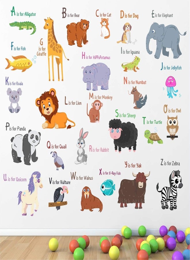 Byte Shop 'Animal Alphabets n Baby - Kids - Learning Education Nursery Pre School Kinder Garden Wall Sticker' - (Multi Colour, Vinyl - 100cm X 100 cm) - Image 2