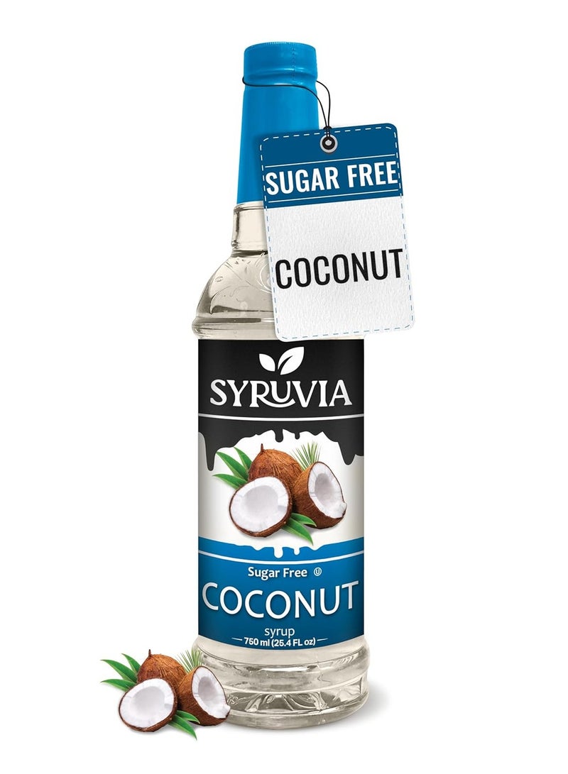 Syruvia Syruvia Sugar-Free Coconut Syrup - 750ml Premium Coffee Flavoring Syrup. 0 Calories, Kosher, and Gluten-Free. Ideal for Drinks, Sodas, Shakes, Desserts, and More.  - Image 1
