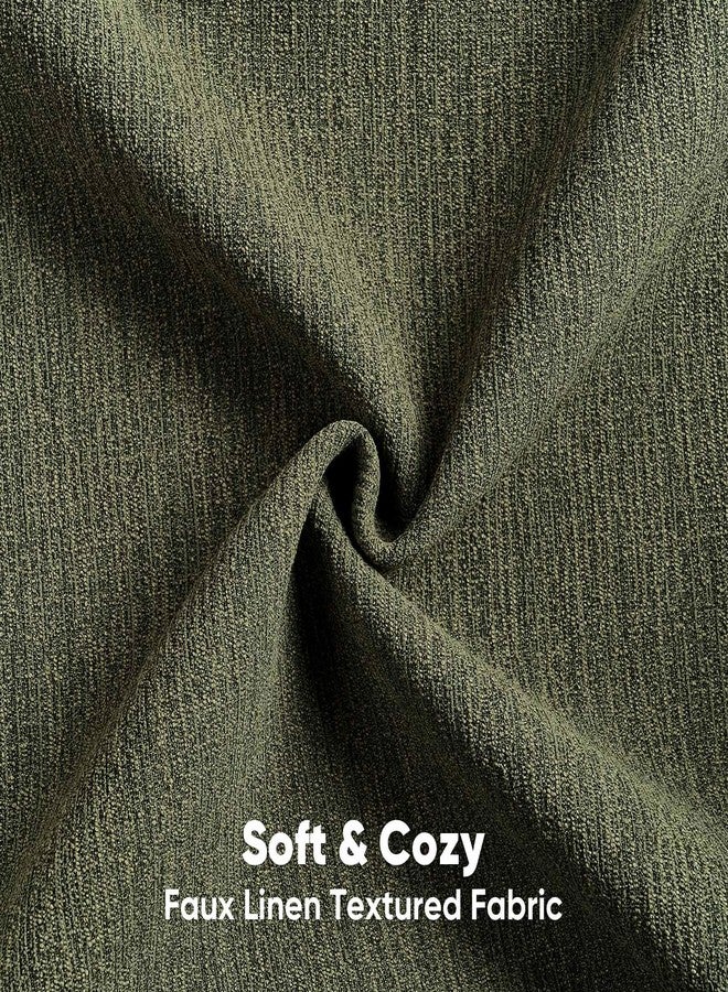 FUTEI Moss Green Chenille Decorative Throw Pillow Covers 18x18 Inch Set of 2,Soft Cozy Faux Linen Textured Cushion Case,Farmhouse Home Decor for Couch Living Room - Image 2