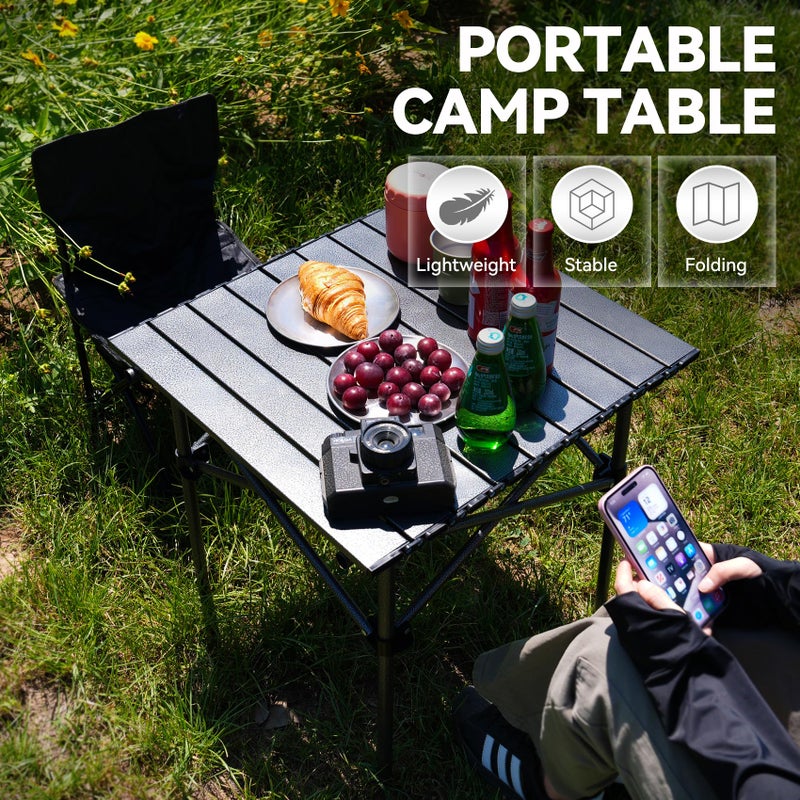 Opliy Portable Folding Camping Table for 2-4 Persons Aluminum Collapsible Table Lightweight with Carry Bag for Camping, Hiking, Picnics, BBQ, Beach Trips & Tailgating - Image 2