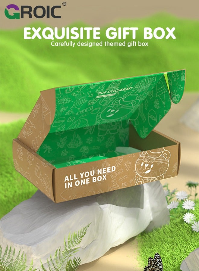 GROIC 15 Pcs Kids Explorer Kit, Pop Up Tent with Kids Camping Gear Set, Bug Catcher Kit for Kids,Outdoor Toys Camping Tools Set for Kids, STEM Educational Toy Binoculars & More for Nature Exploration - Image 3