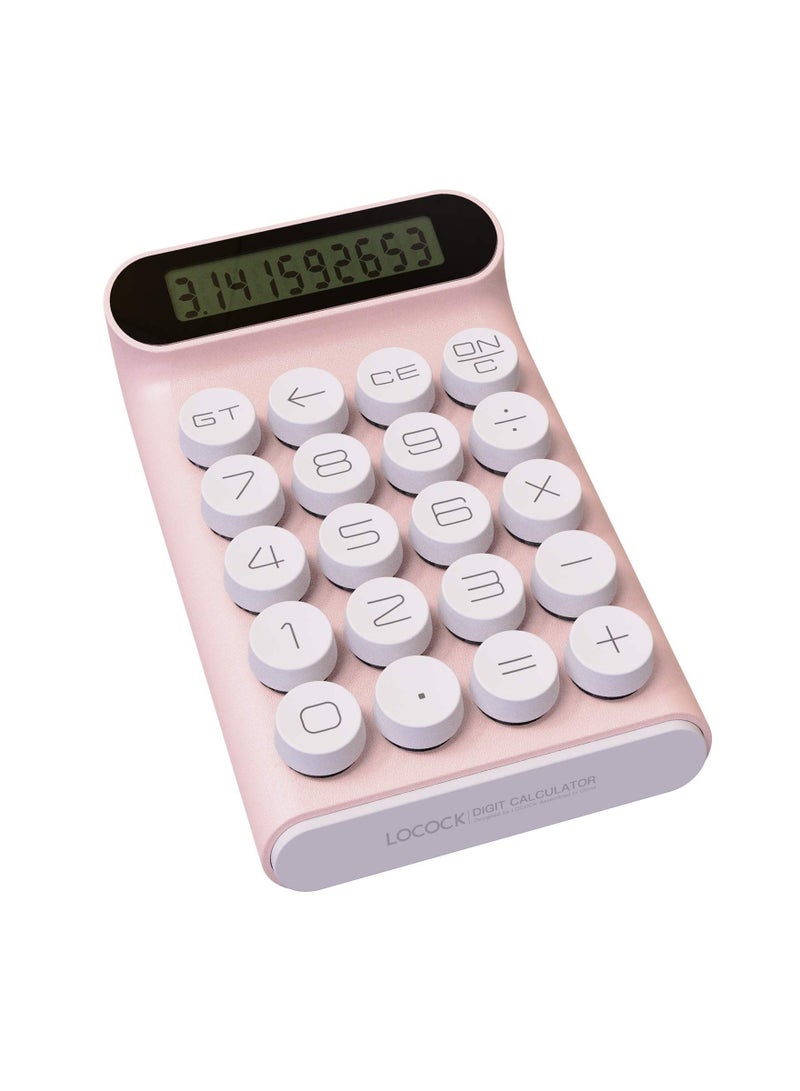 الأزرق جي دبليو KASTWAVE Calculator Portable 20 Keys Multifunctional, Handheld for Daily and Basic Office,10 Digit Large LCD Display (Pink) - Image 1