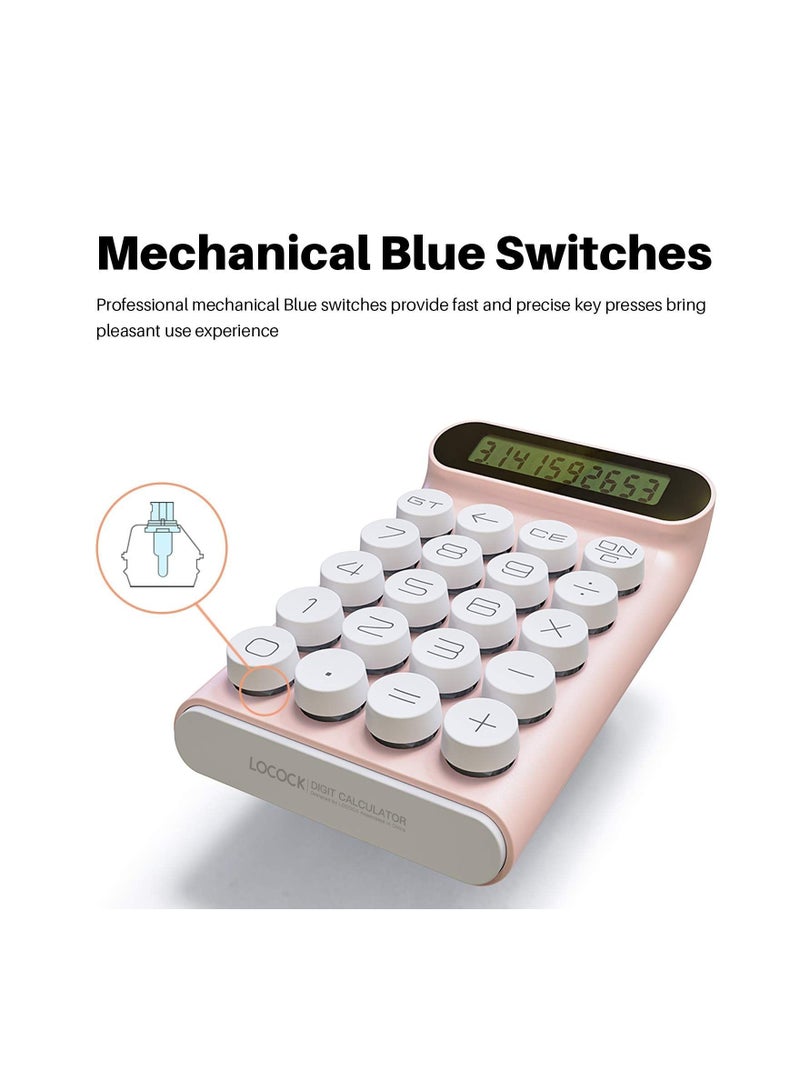 الأزرق جي دبليو KASTWAVE Calculator Portable 20 Keys Multifunctional, Handheld for Daily and Basic Office,10 Digit Large LCD Display (Pink) - Image 2
