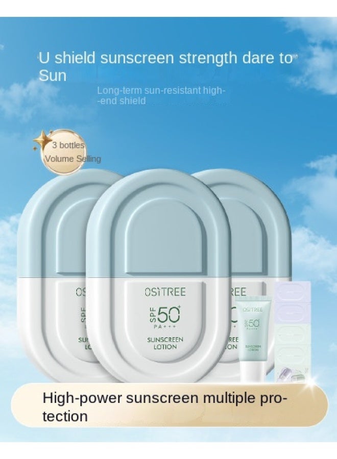 【3-pack】 واقي شمسي مقاوم للماء وغير دهني للنساء، حماية وجهية من الأشعة فوق البنفسجية، مقاوم للماء، مقاوم للعرق، مضاد لشيخوخة البشرة الضوئية - Image 2