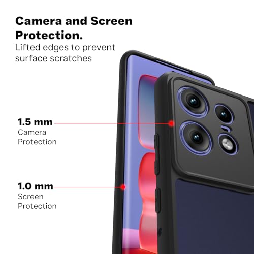 RIGGEAR Shockproof Sleek Hybrid Armor Back Cover Case Compatible with Motorola Moto Edge 50 Pro 5G (Smoke Black Matte PC + Black TPU Bumper) - Image 5