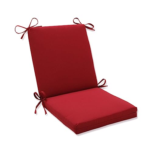 Pillow Perfect Pompeii Solid Indoor/Outdoor One Piece Chair Cushion Deep Seat, Weather and Fade Resistant, Square Corner - 36.5" x 18", Red - Image 5