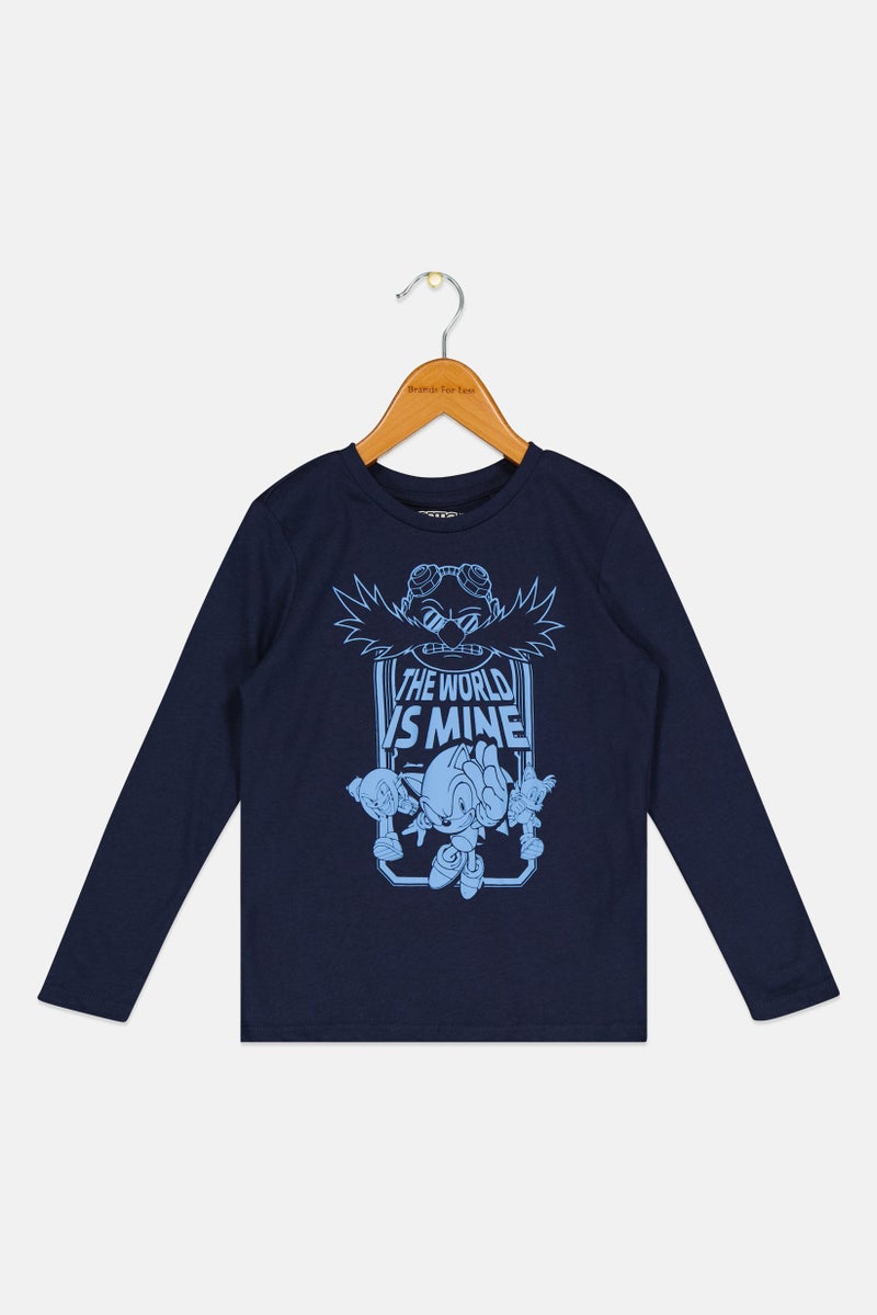 Sinsay تي شيرت مطبوع للأطفال من سيسناي × سونيك القنفذ، للأولاد، لون كحلي - Image 1