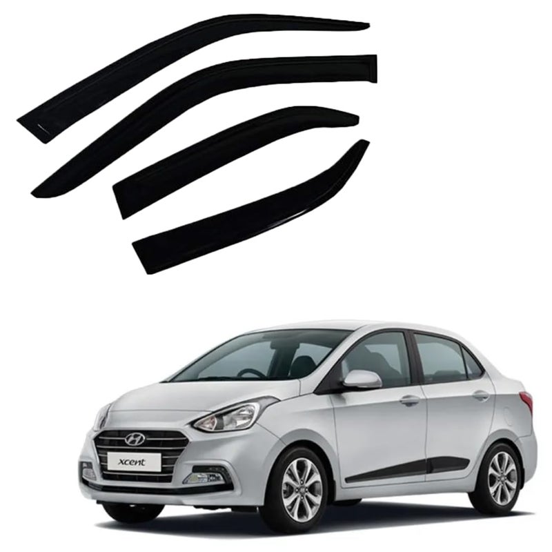 ROYALTECH Premium Non-Breakable Car Window Door Visor/Rain Guard/Wind Deflector Compatible for (Hyundai Xcent) - Image 1