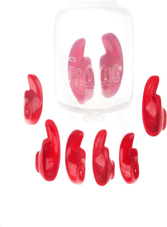 Doc's Proplugs Doc’s Proplugs Combo Pack – (Adult 18+) – Vented – RED – Includes Case | 4 Sizes in One Pack | Reusable Earplugs for Surfing, Swimming, Diving & More | Blocks Water & Noise | Made in USA - Image 2