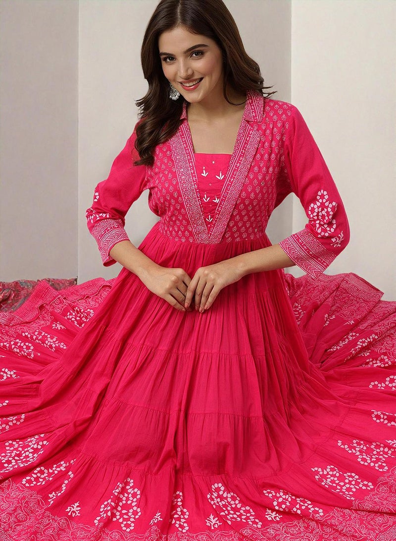 ISHIN Printed Tiered Dress  - Image 5