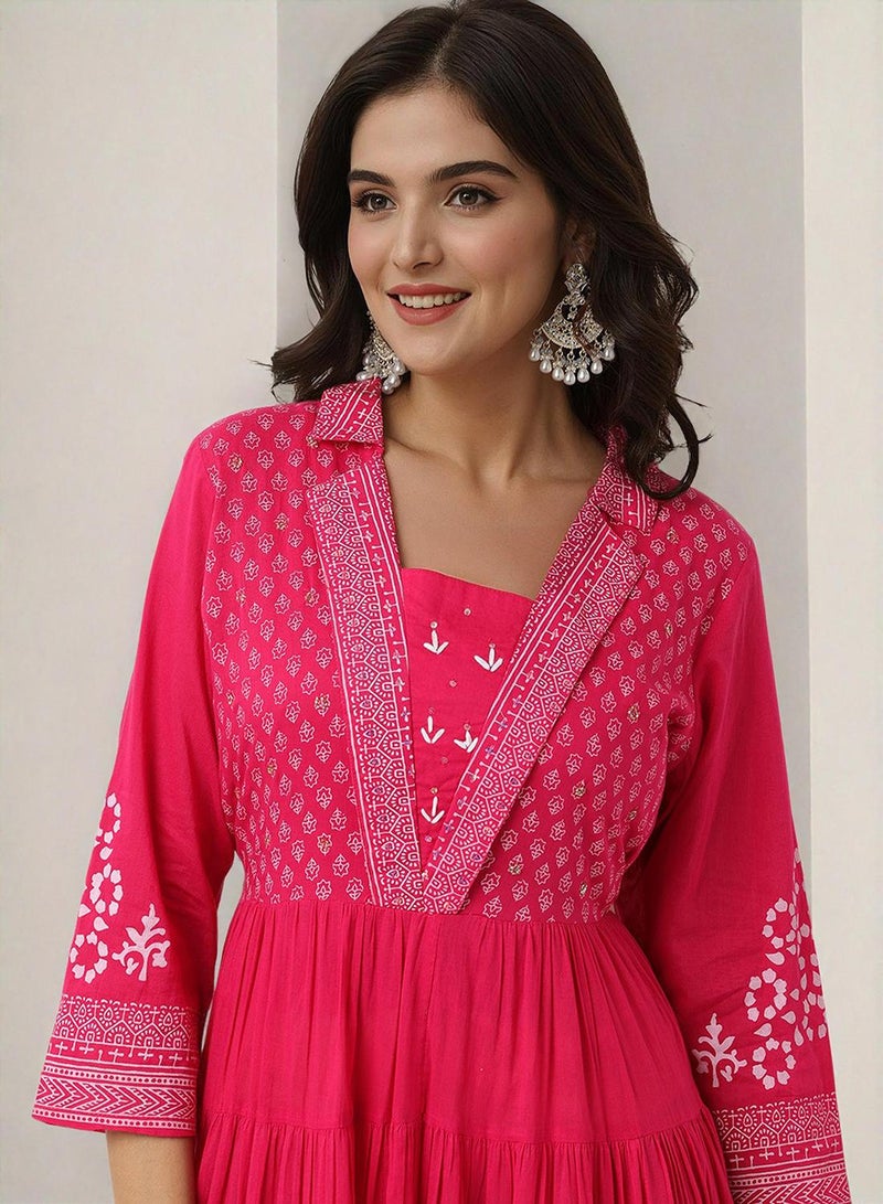 ISHIN Printed Tiered Dress  - Image 3