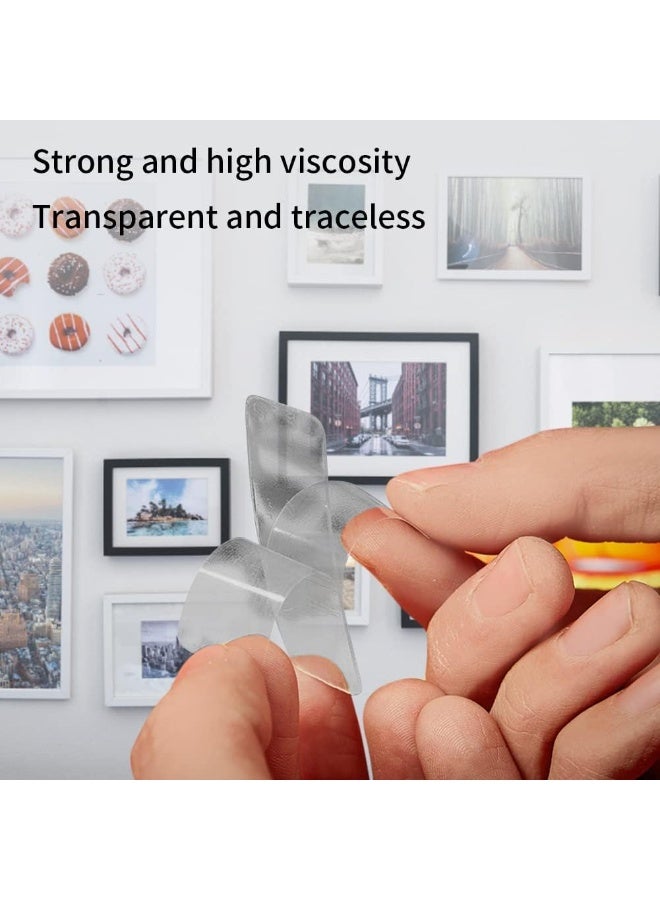 عبوة من 60 شريط لاصق متعدد الوظائف قابل لاعادة الاستخدام، قابل للغسل، لا يترك علامات، شريط شفاف وقابل للازالة للسجاد، اطار الصور، المطبخ - Image 2