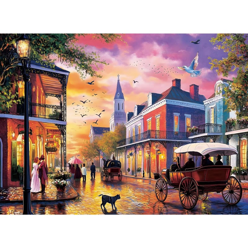VOLUVOLU 500 Pieces Carriage Puzzles for Adults Evening Street Puzzle for Adults Seniors Retro Style Puzzle 500 Pieces Gift for Birthday Home Decor Fun for Family Entertainment205 15 in - Image 3