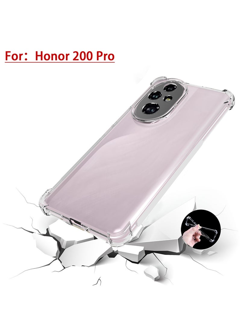 Honor 200 Pro 5G Case,[Scratch Resistant] Crystal Clear Back Cover [Shock-Absorbing Corners] Shockproof Drop Proof Protective Phone Case Cover for Honor 200 Pro - Image 2