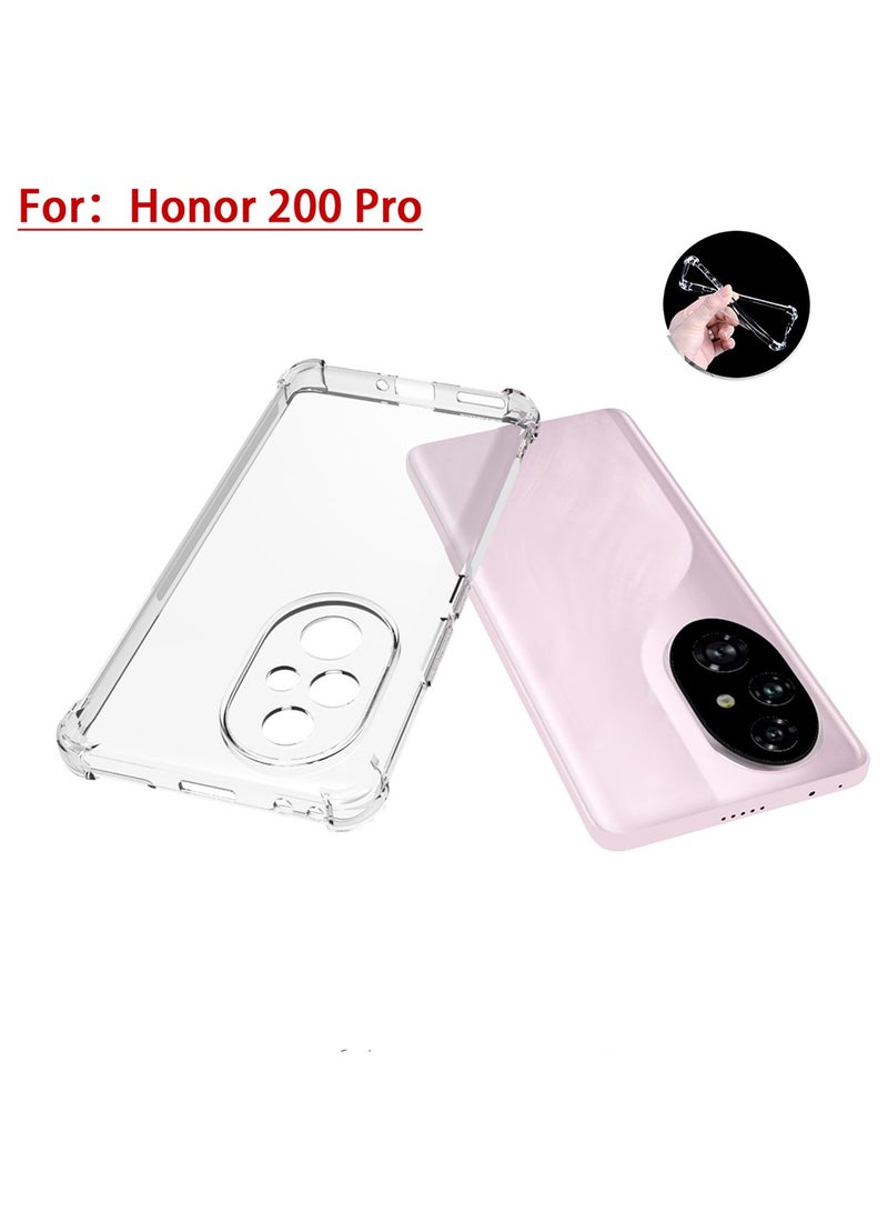 Honor 200 Pro 5G Case,[Scratch Resistant] Crystal Clear Back Cover [Shock-Absorbing Corners] Shockproof Drop Proof Protective Phone Case Cover for Honor 200 Pro - Image 3