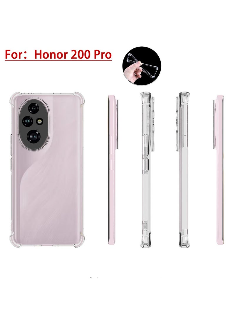 Honor 200 Pro 5G Case,[Scratch Resistant] Crystal Clear Back Cover [Shock-Absorbing Corners] Shockproof Drop Proof Protective Phone Case Cover for Honor 200 Pro - Image 4