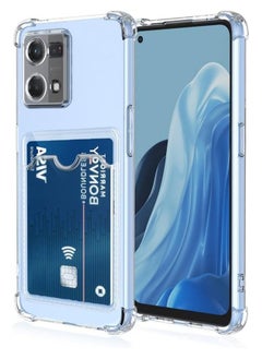 Generic Wallet Phone Case Slim Fit Card Slot Transparent Case Protective Soft Shockproof Case with Card Holder For Oppo Reno 8 4G/Reno 7 4G  - Image 1